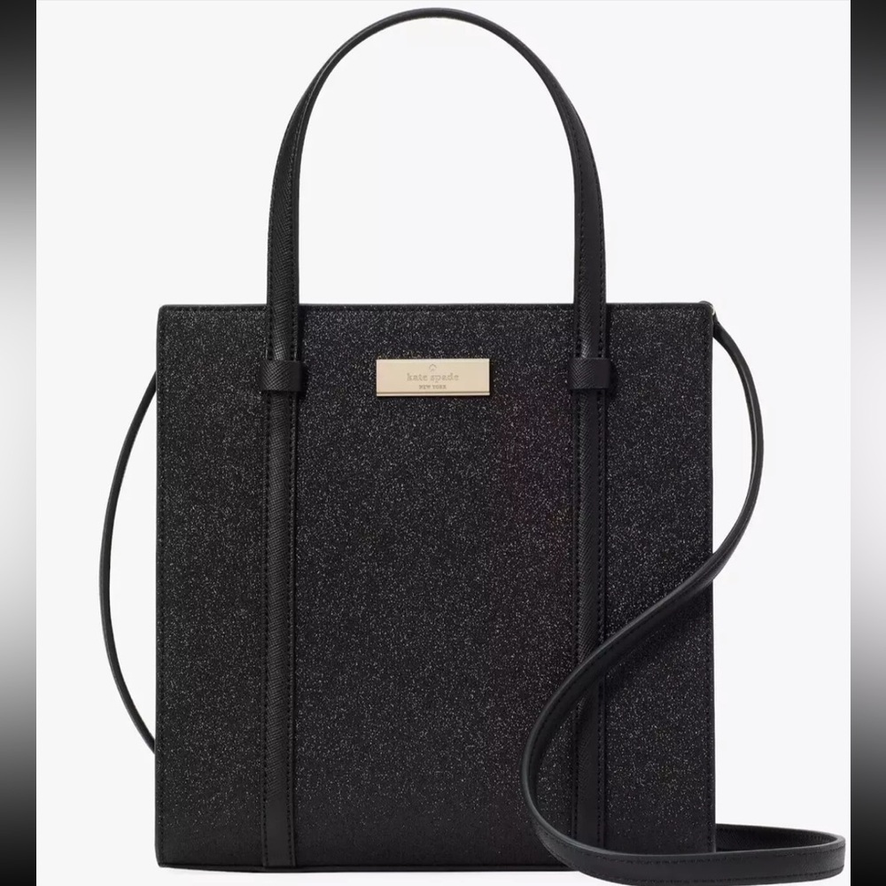 Kate Spade Kenzie Black Glitter Tote Bag